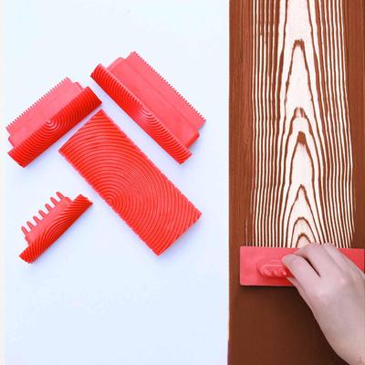 4x Holzmaserungswerkzeuge,Holzmaserungsmalerwerkzeugmuster,Verbessern Sie Ihre DIY-Projekte,Wandzimmer