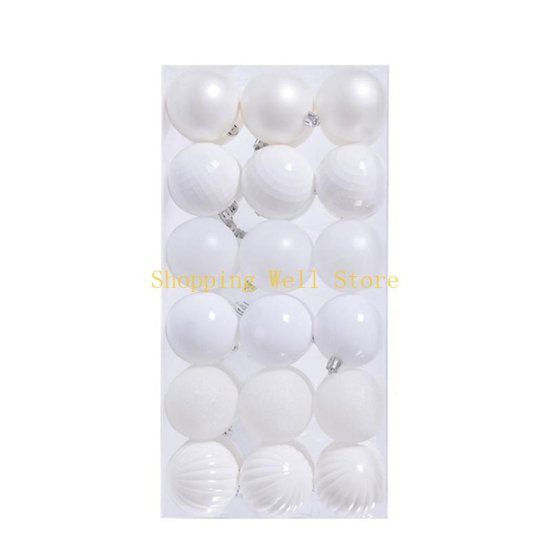 

KX4B 36pcs Elegant Christmas Decorative Ornament Christmas Hanging Balls Ornament For Tree Door And Window Decoration білий