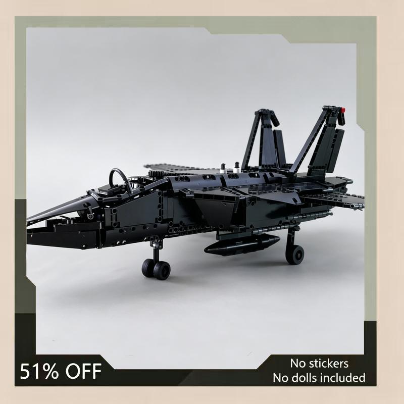 1263PCS Night-Fighter Jet Aircraft Model MOC Airplane Custom Puzzle DIY Creative Assembly Building Blocks Toy Collection Gift