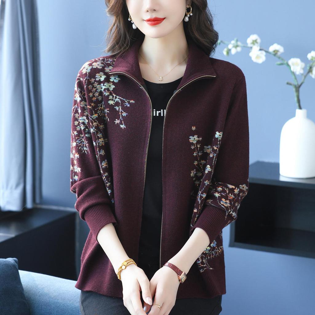 New Autumn and Winter Printed Jacquard Knitted Fashionable and Youthful Sweater for Women's Trendy Coat