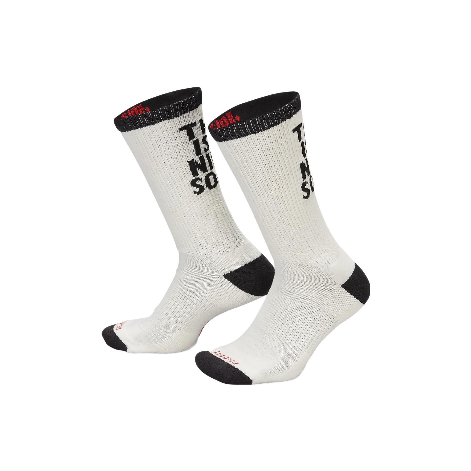 Nike Everyday Plus Cushioned Crew Socks  Sail Black  Unisex FB3272-635 L