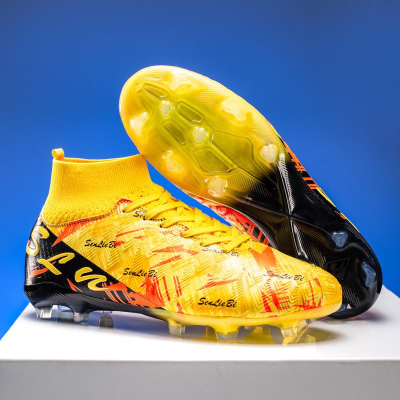 Adolescent Adult Student Male and Female Long Nails AG Shattered Nails High Top Artificial Grass Training World Cup Football Shoes