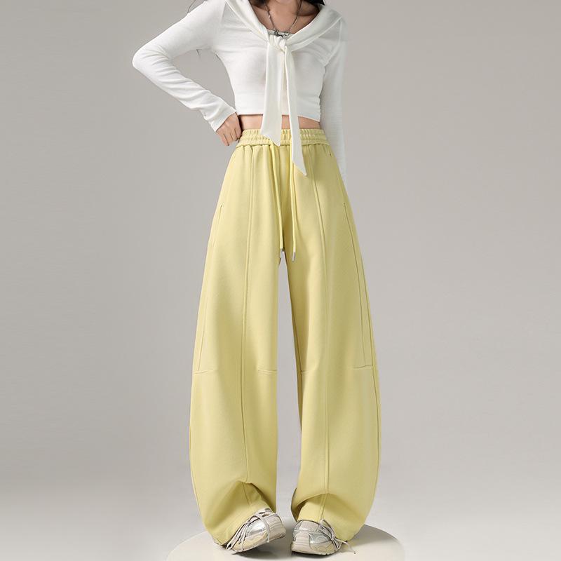 Spring 2026 Women's American-Style High-Waisted Curved Blade Sweatpants - Loose Fit, Wide-Leg, Casual Sports Trousers.