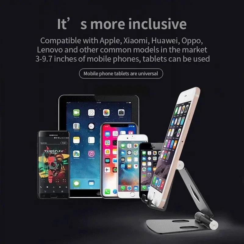 Aluminum Alloy Portable Phone Holder Stand For iPhone 15 14 13 12 Samsung Xiaomi Huawei Android Tablet Stand Desk Phone Trestle