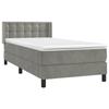 3131183 vidaXL Lit à sommier tapissier et matelas Gris clair 100x200cm Velours