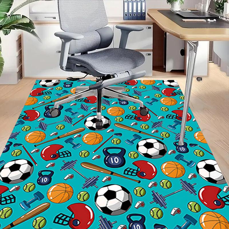 1PC Sports Equipment Sports Balls Extra Large Non-Slip Floor carpet, Office, family, bedroom, Studio - Large Area Rug Indoor Rugs, Vibrant Colors-W264