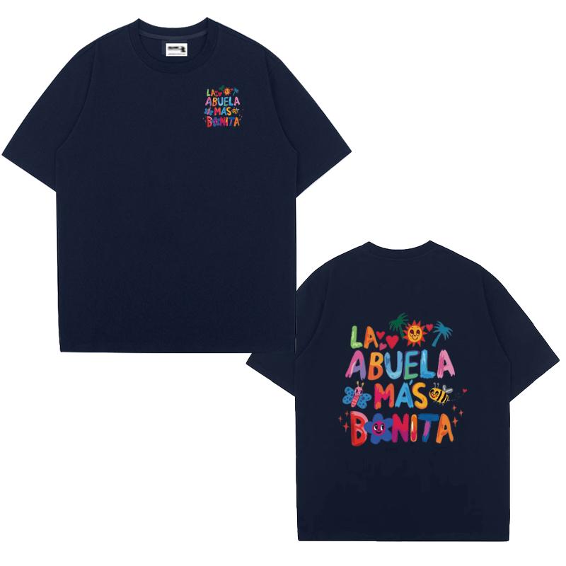 

La Abuela Más Bonita printed short sleeve T-shirts Men Women Summer Fashion T shirt vintage Casual Hip Hop Tops Unisex 4XL