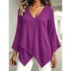 DICFY Women's Fashion Casual Long Sleeve V-Neck Blouses & Shirts