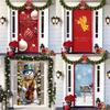 Christmas Party Background Decors Durable Polyester Door Hanging Tapestry Easy Mount