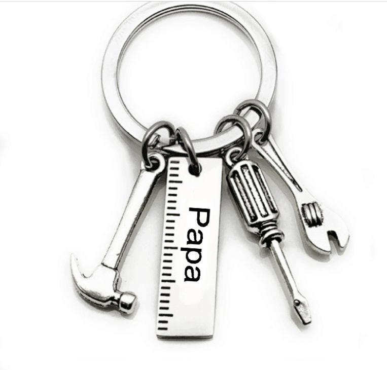 Dad Letters Keychains Creative Hammer Screwdriver Wrench Keyring Handbag Decor Tassel Hanging Pendant Father's Day Gifts