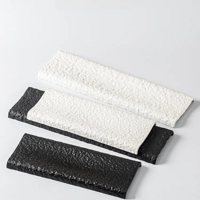 Farfurie Bandă Ceramică Alb Pur Creativă Farfurie Desert Sushi Farfurie de Serviciu Restaurant Gastronomie Moleculară Veselă Specială