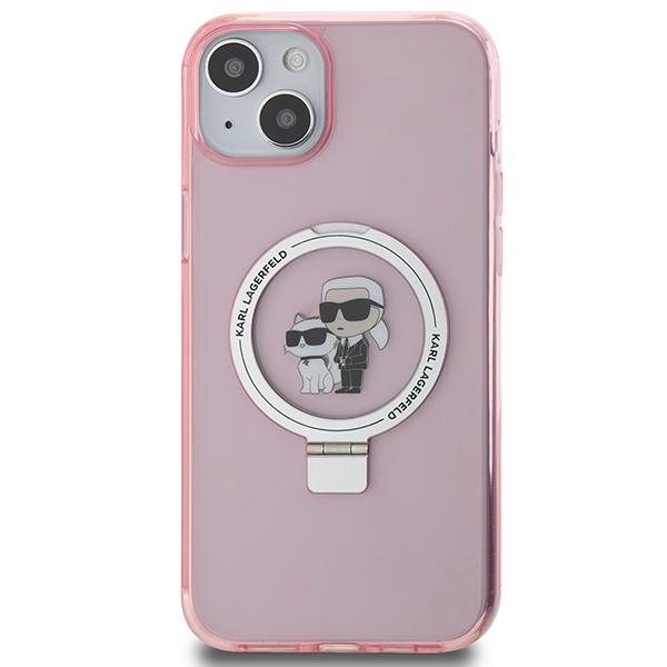 Karl Lagerfeld Klhmp15Shmrskcp Iphone 15 / 14 / 13 6.1 Różowy/Pink Hardcase Ring Stand Karl&Choupettte Magsafe