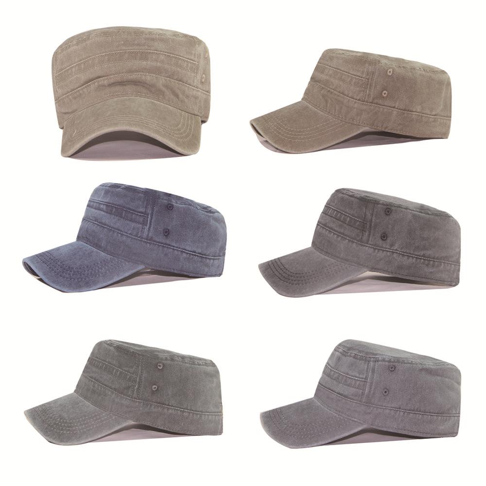Men's Flat Cap Military Cap Made of Old Water Men's Hat Korean Type Casual Cap Cotton