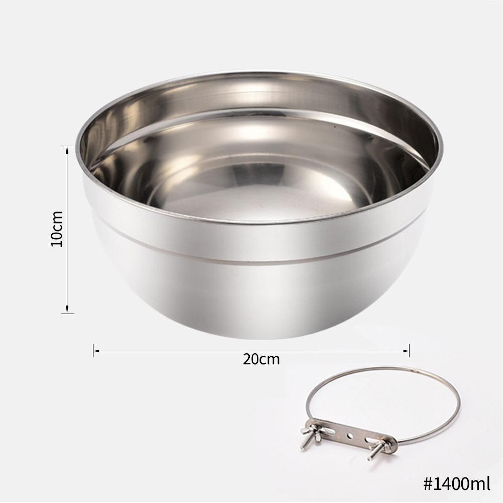 Stainless Steel Pet Food Bowl 10-20CM Ordinary Cage Hanging Dog Basin Feeder Large Capacity Fixed Metal Feeding Bowl