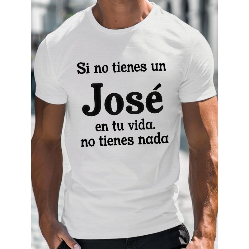 

Европейский размер, юмористическая испанская поговорка от Jose, принт «Жизнь Джо», мужская футболка с коротким рукавом и круглым вырезом, свободная футболка, удобный легкий топ для лета S белый
