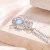 925 Sterling Silver Necklace Moonstone Zircon Women's Pendant Necklace Clavicle Chain Elegant Birthday Wedding Gift