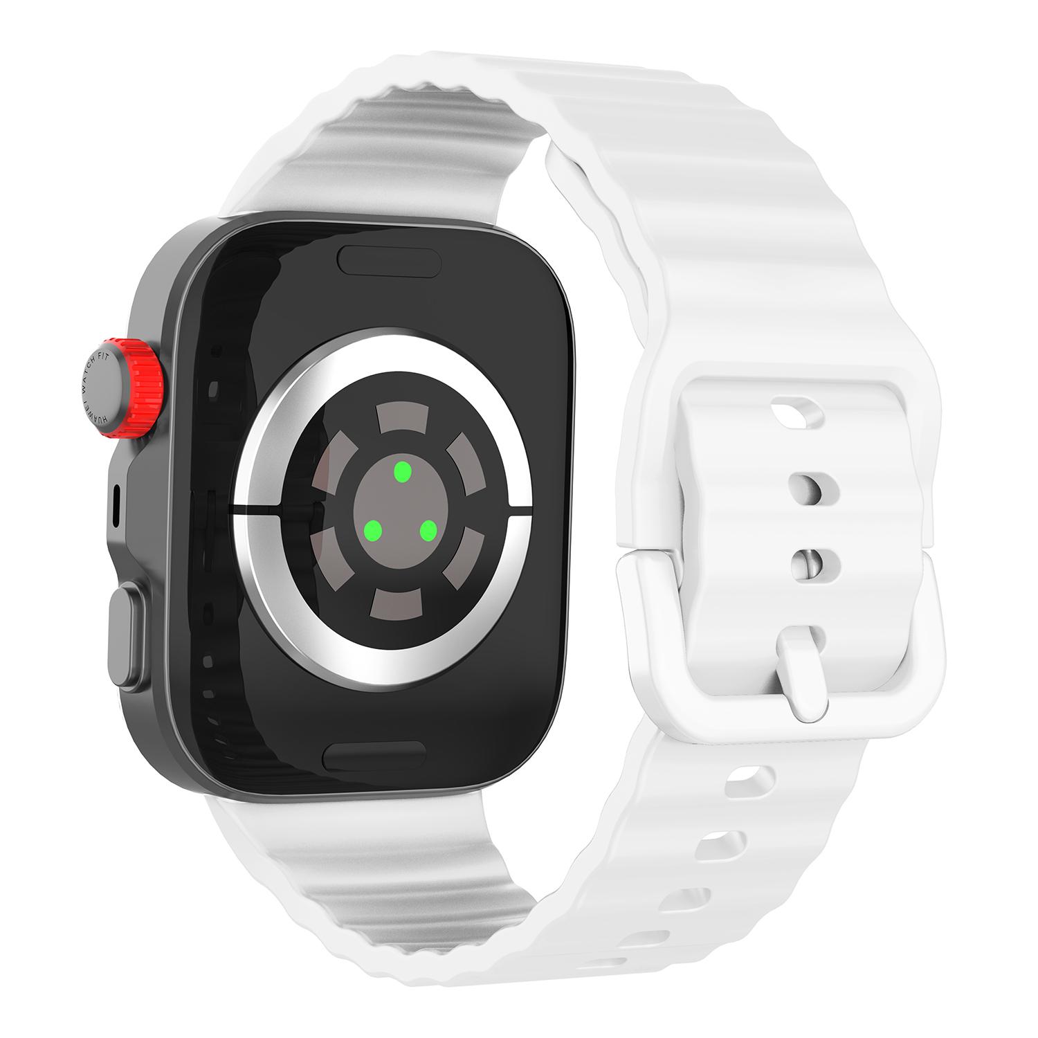 

KALEBOL Silicone Watch Strap for Huawei Watch Fit 4 Pro/Fit 4/Fit 3 Wave Design Wrist Band White