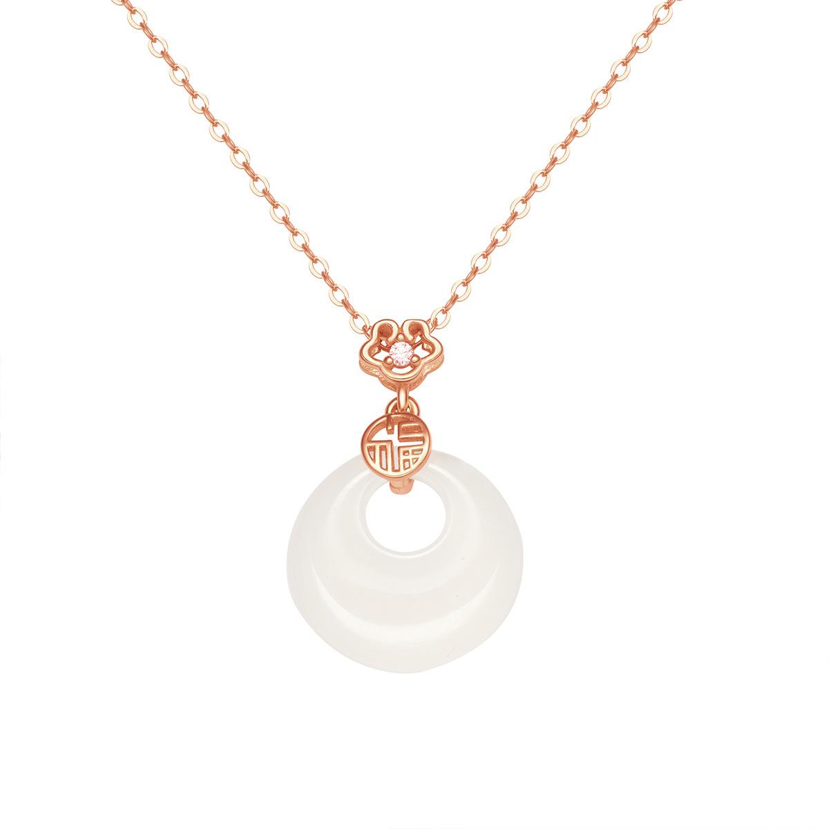 

Срібло S925 із благословенням з халцедону та безпечною пряжкою, жіноче намисто з благословенням із хмари, брендовий білий агатовий кулон 925 Silver