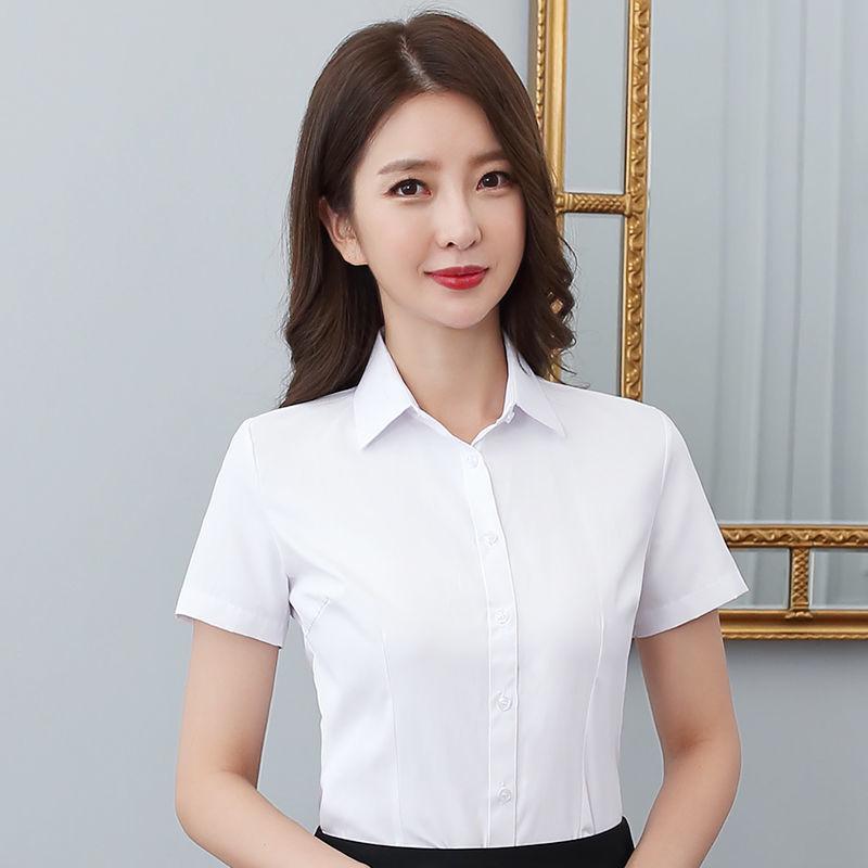 Damen Kurzarmhemd Weiß - Schlicht, Knackig, Vielseitige Arbeitskleidung