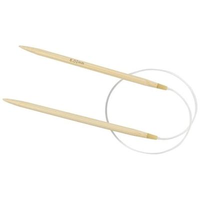 Circular Knitting Needles - No. 6 - 40 Cm - Bamboo - Ideal for All Your Knitting Projects