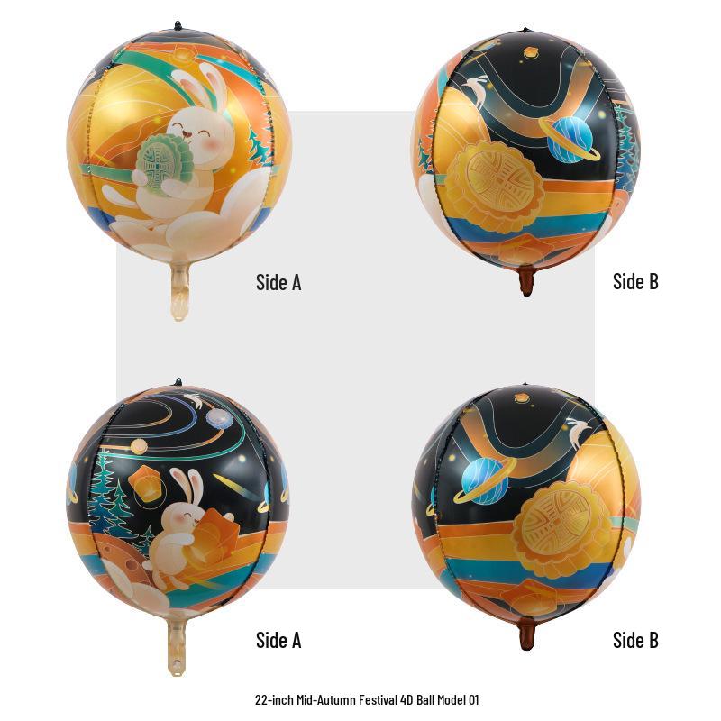 Dragon Boat & Mid-Autumn Festival Decorations: Zongzi Mooncake Balloons & Pull Flag Ornaments
