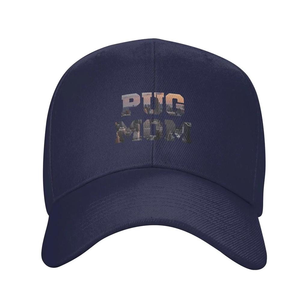 Pug Mom City Design Sun Baseball Cap Summer y2k Funny Trucker Hat For Unisex-Teens Kpop Rock Hats