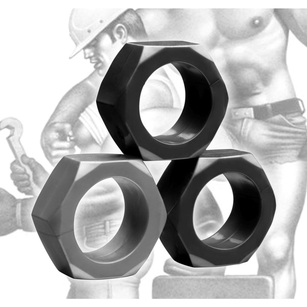 Lot de 3 Cockrings Souples Cock Nuts - Tom of Finland - Cockrings Flexibles
