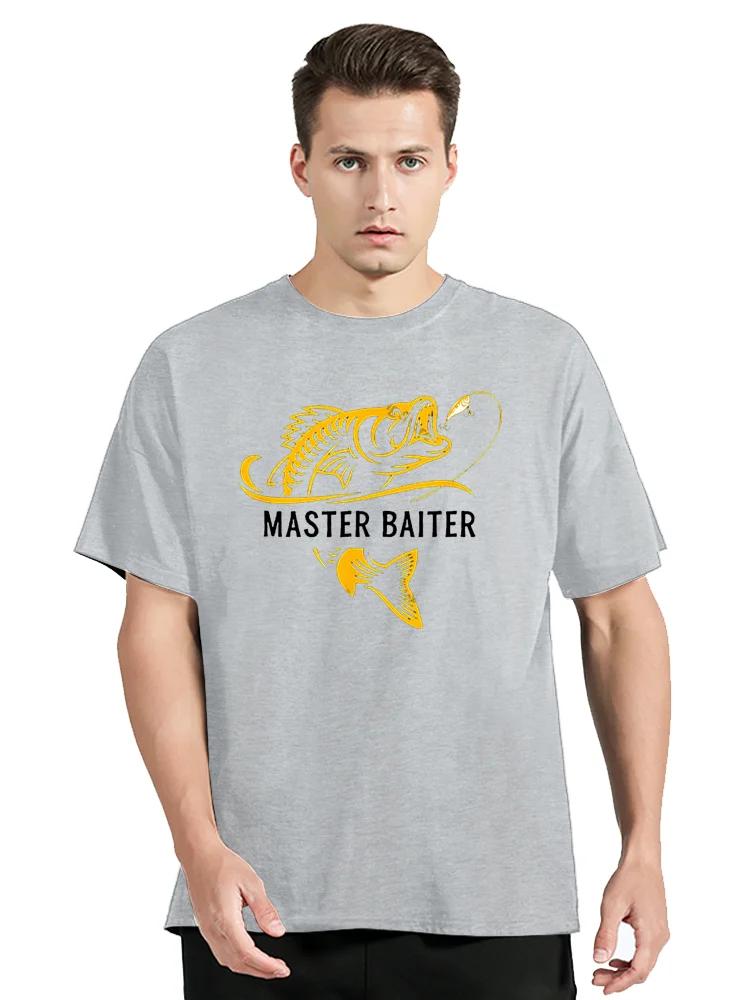 Master Baiter Funny Fishing T-Shirt Funky Street Tops TShirt Men Cotton Classic Graphic T Shirts Leisure Outdoors Men Tee