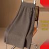 High Waist Elastic Wool Midi Skirt with Chinese Frog Buttons - Autumn/Winter Fashion