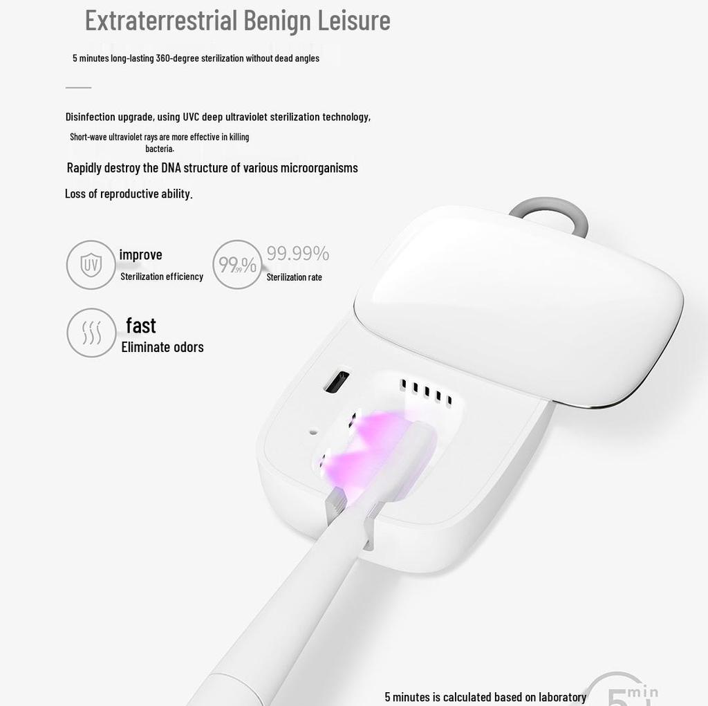Smart Portable UVC Toothbrush Sterilizer with Drying and Charging