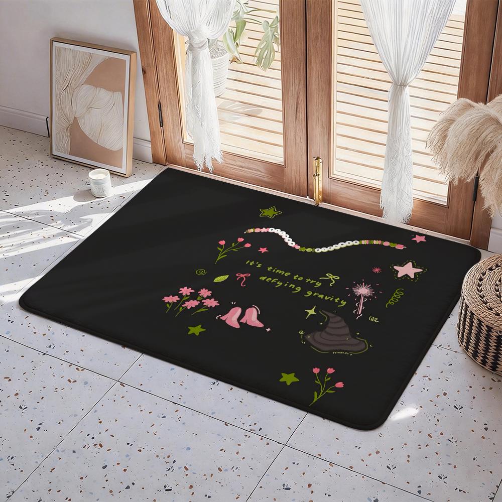 Movie W Wicked Floor Mat Eco  Flannel Doormat Non Slip Odorless Indoor Floor Rug Soft Short Plush Home Mat