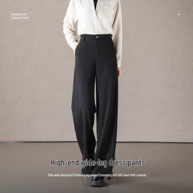 Women's Premium Acetate Wool Blend Wide-Leg Trousers