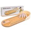Wooden Board Bowling  with 10 Pins Portable Tabletop Bowling Game Educational Bowling Set for Family Adults Kids
