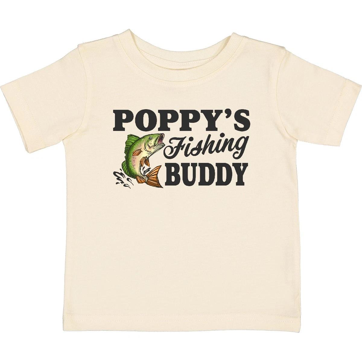Inktastic Poppy s Fishing Buddy Baby T-Shirt Kids Little Fish Illustration I For 140