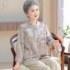 Elderly Women's Ice Silk Floral Summer Top