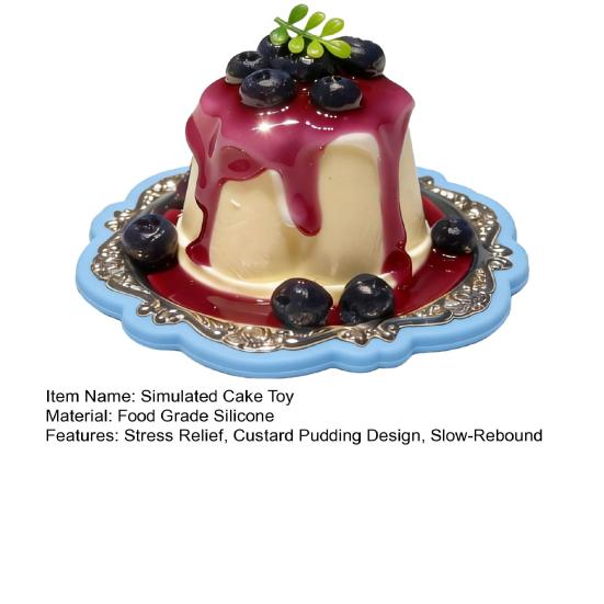 Cake Toy Food-Grade Silicone Slow Relief Blueberry Rebound Stress Pudding Shape Soft Decompression Squeeze Toy
