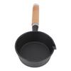 Egg Frying Pan Cast Iron   Wood Handle   Pre Seasoned Skillet for Indoor Outdoor Cooking