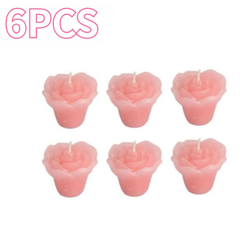 12PCS Rose-shaped Floating Candle Romantic Flower Candle for Valentine's Day Evens Wedding Events Home Holiday Party Decor Gift