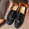 Designer New Fashion Men Mirror Patent Leather Dress Casual Shoes Monk Strap Loafers Party Wedding Dress Homecoming Footwear