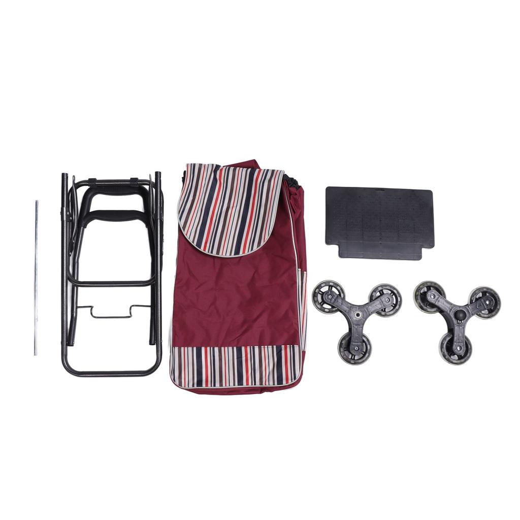 Klappbarer Handwagen, Handwagen aus Edelstahl, schwere Tragkraft, Gepäckwagen mit Tasche für den Umzug