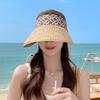 8551 Straw Hat Children's Summer Big Eaves Seaside Beach Sunscreen Sun Hat Fashion Bow Ribbon Empty Top Hat