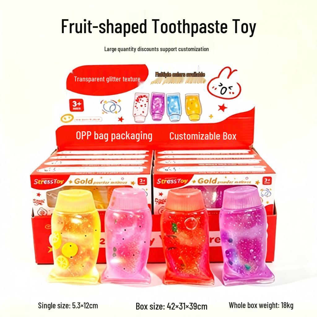 Transparent Glitter Squeeze Toothpaste Decompression Toy