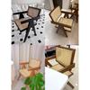 Mid-Century Rattan Stühle Wohnzimmer & Küche Holzstuhl mit handgewebtem Rattan-Rückenlehne Heim-Freizeitstuhl