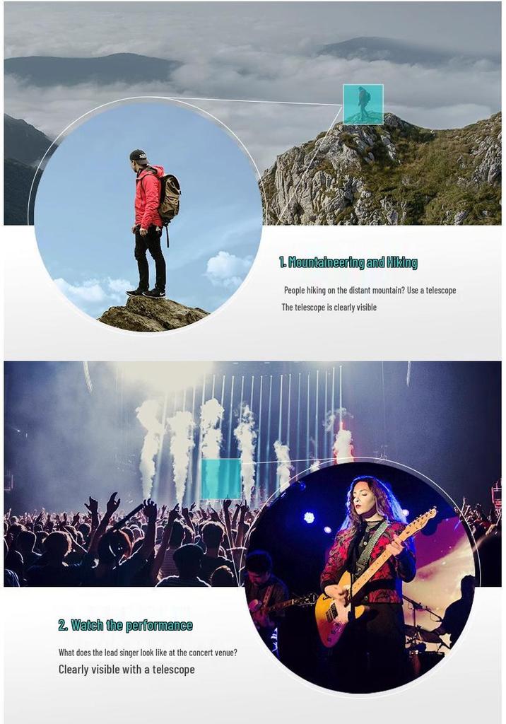 HD Pro Monocular Telescope: High Magnification, Ultra-Portable, Ideal for Concerts and Outdoor Use.