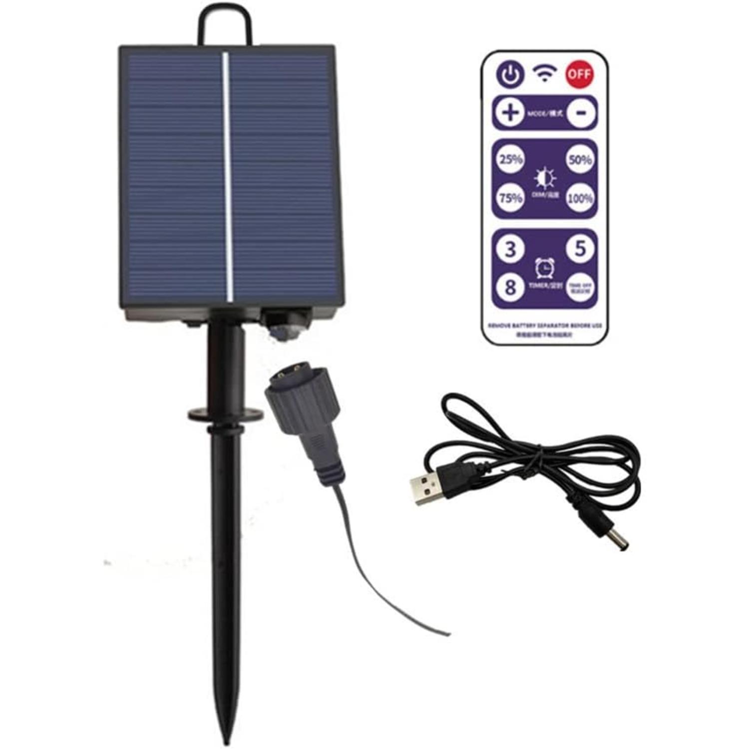 

Solar Battery Box Outdoor Indoor LED String Lamp Panel Controller with Remote