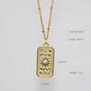 Collana a Pendente in Acciaio Inossidabile e Oro 18K con Charms a Cuore, Stella e Croce con Diamanti