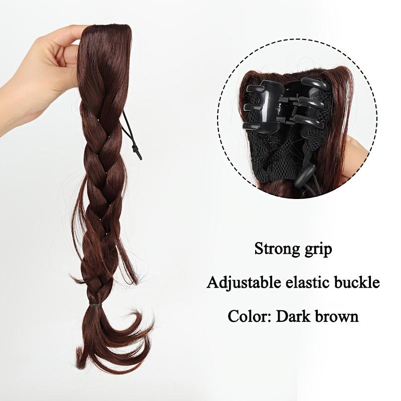 Synthetic Wig Braid Female Catch Clip Ponytail Lazy Temperament Braided Hair Long Braid Low Braided Fake Ponytail