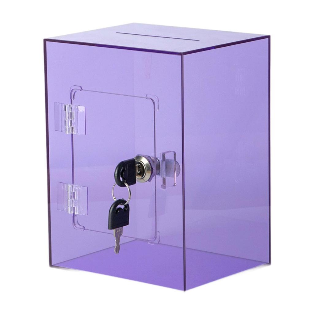 Acrylic Money Saving Box Lockable Coin Storage Box with Keys Large Capacity