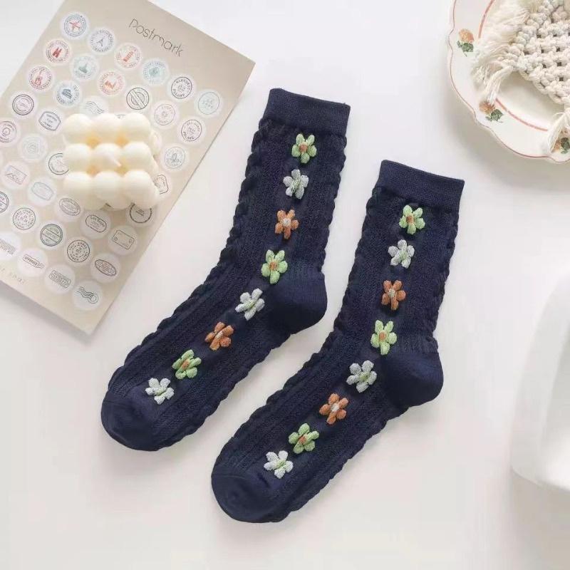 Women's Girl's Little Flower Socks Cute Kawaii Socks Harajuku Woman's Fashion Socks Lolita Casual Sox Coloeful Socks Wholesale