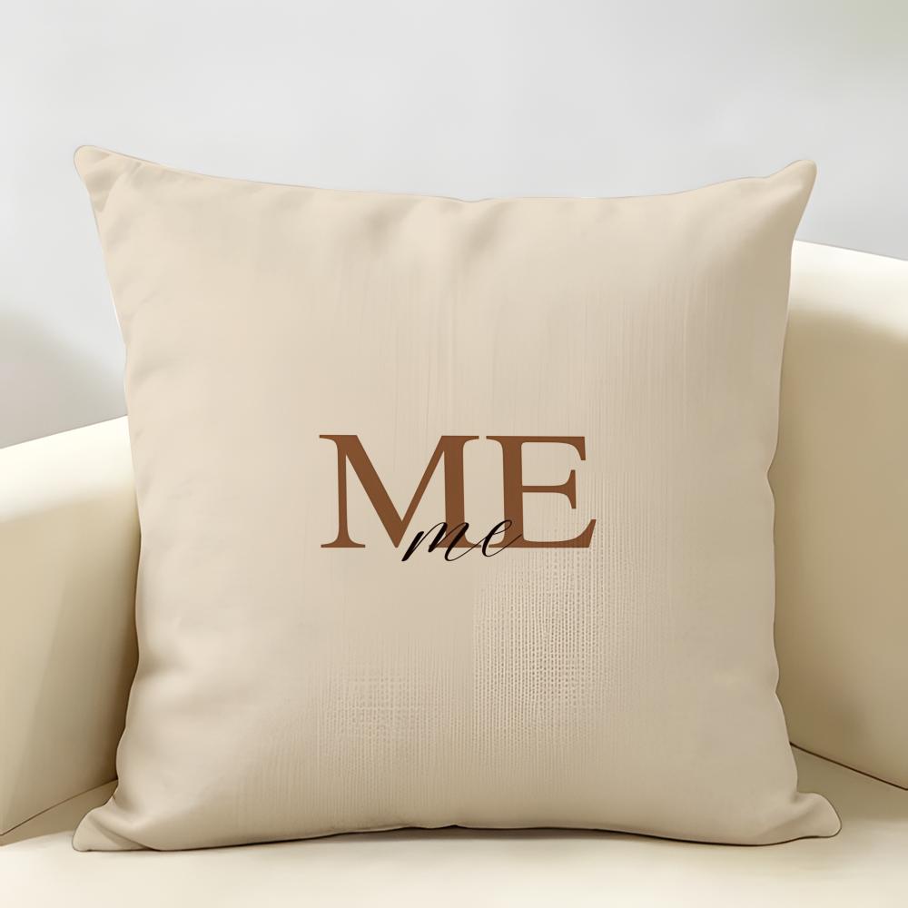 Simplicity Fashion Text Love Cushion Cover Natural Linen Organic Fabric DoubleSided Printing Room Sofa Decor Pillow Case